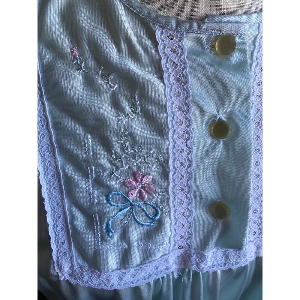 Vintage Slip Dress Lace Embroidered Floral Babydoll Romantic Coquette Nightie L - Picture 7 of 11